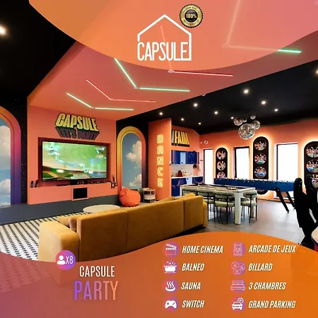 Villa Capsule Party - Arcade Balneo Karaoke Billard Babyfoot Geant